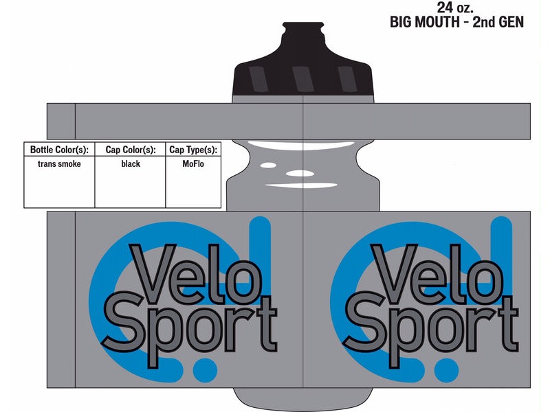 Specialized VeloSport Big Mouth Bottle 24oz Trans Smoke click to zoom image